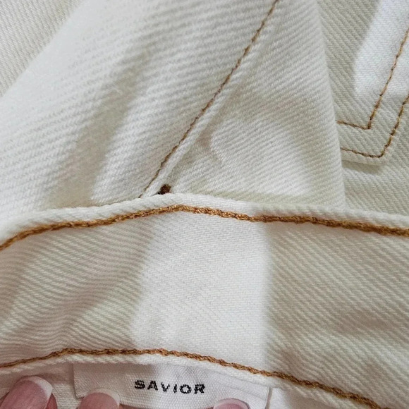 SLVRLAKE Savior High-Rise Cargo Jeans Natural White Size 26 - Picture 9 of 10